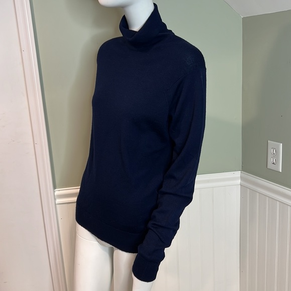 Byford Navy SuperWash Pure Virgin Wool Turtleneck Made in England- Machine Wash - Picture 3 of 5